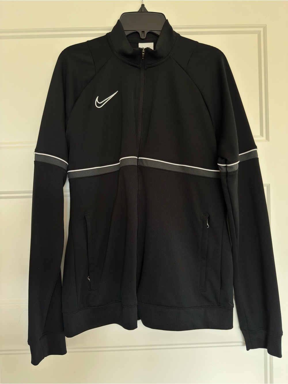 Nike Black Performance Track Jacket with White Swoosh